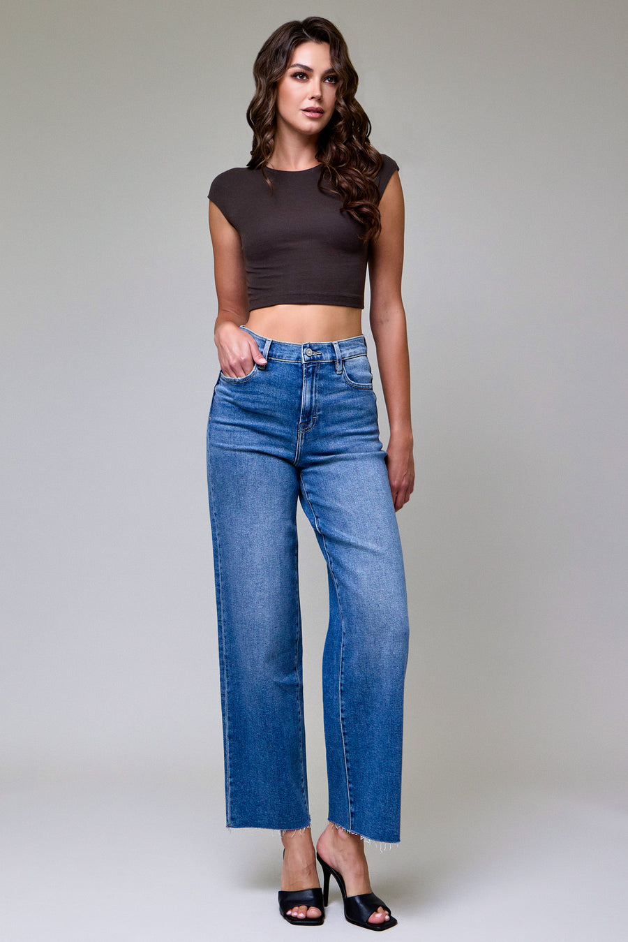 [LOGAN] Medium Dark Clean Stretch Dad Jean