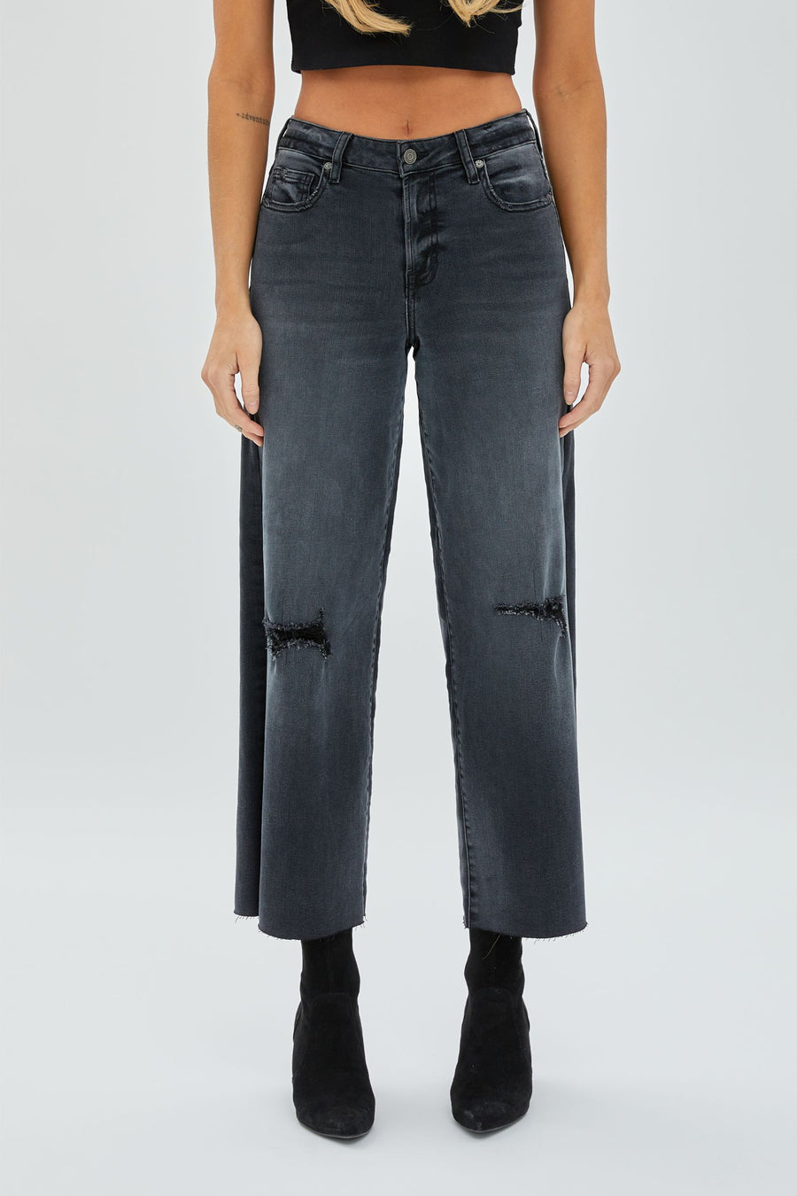 [NORI] CHARCOAL CROPPED WIDELEG