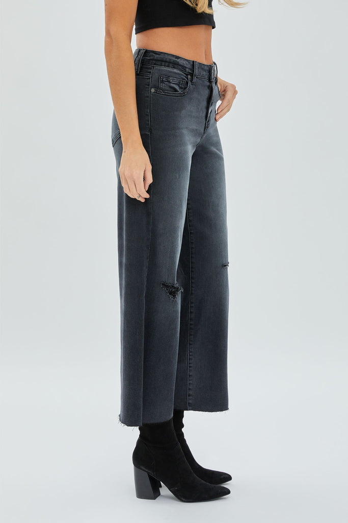 [NORI] CHARCOAL CROPPED WIDELEG