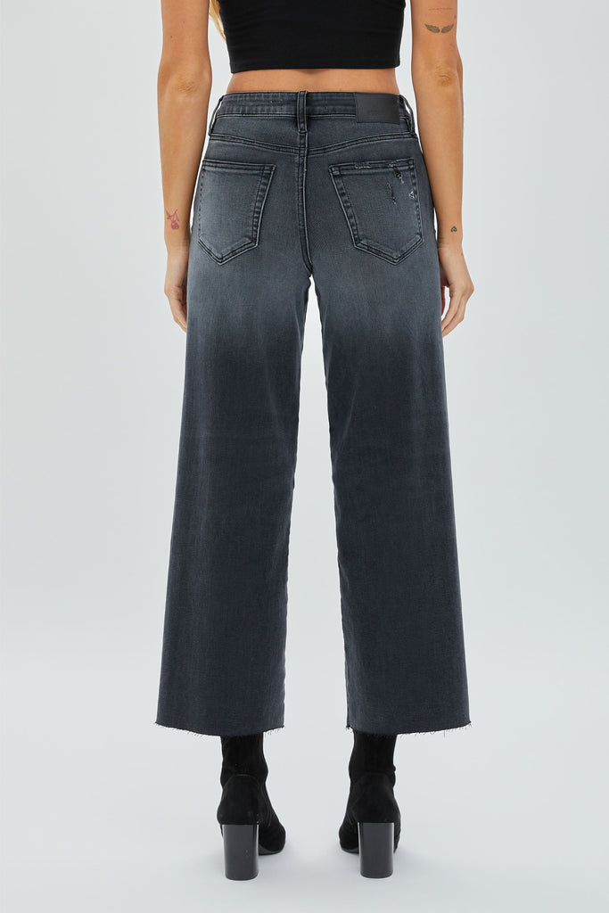 [NORI] CHARCOAL CROPPED WIDELEG