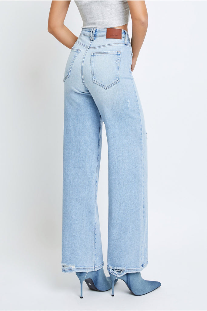 [NORI] Light Wash Clean Stretch 31" Inseam Wide leg