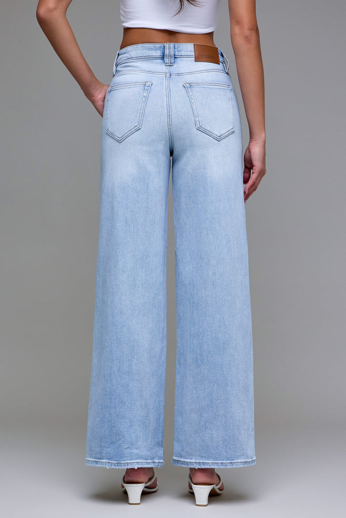 [NORI] Light Wash Clean Stretch 31" Inseam Wide leg