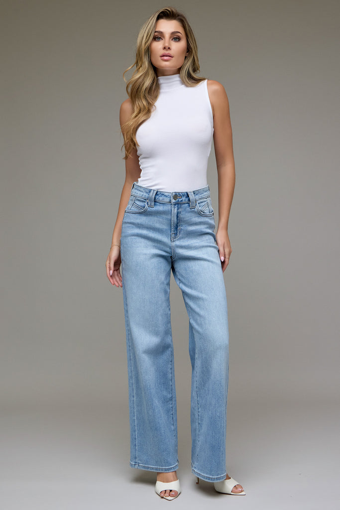 [NORI[ Medium Dark Clean Stretch 31" Inseam Wide leg