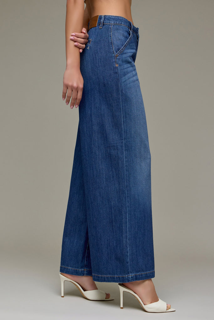 [NORI] Dark Wash 31" Inseam Wide leg Trouser