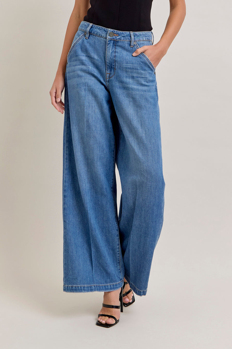 Hidden Nori Dark Wash Wide Leg Trouser Jeans main image 0