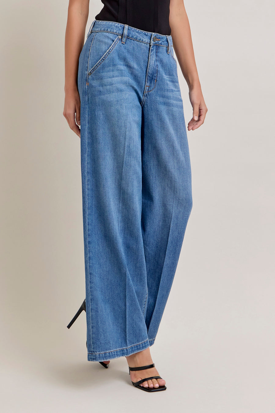 [NORI] MEDIUMDARK WASH 31" INSEAM WIDELEG TROUSER