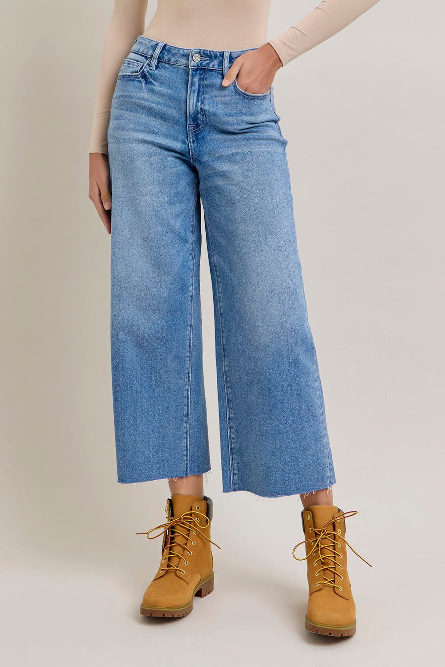 [NORI] MEDIUM LIGHT CLEAN STRETCH WIDELEG
