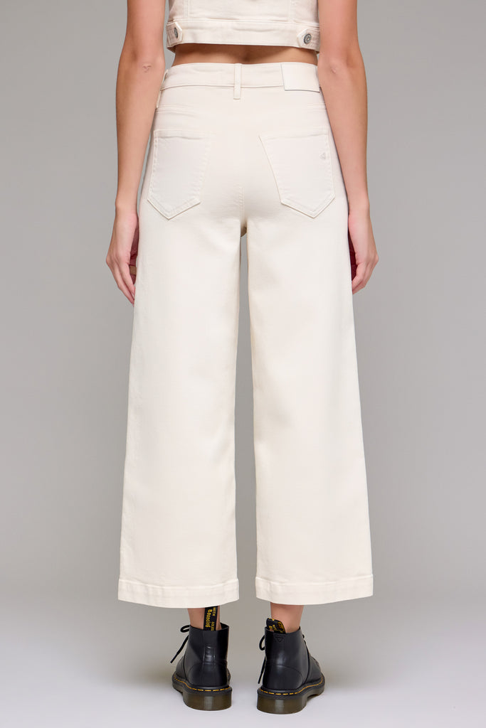 [NORI] Ecru Clean Stretch Cropped Wide leg