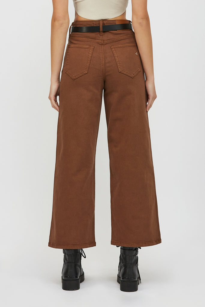 [NORI] CHESTNUT COLORED CLEAN STRETCH 28" INSEAM WIDELEG