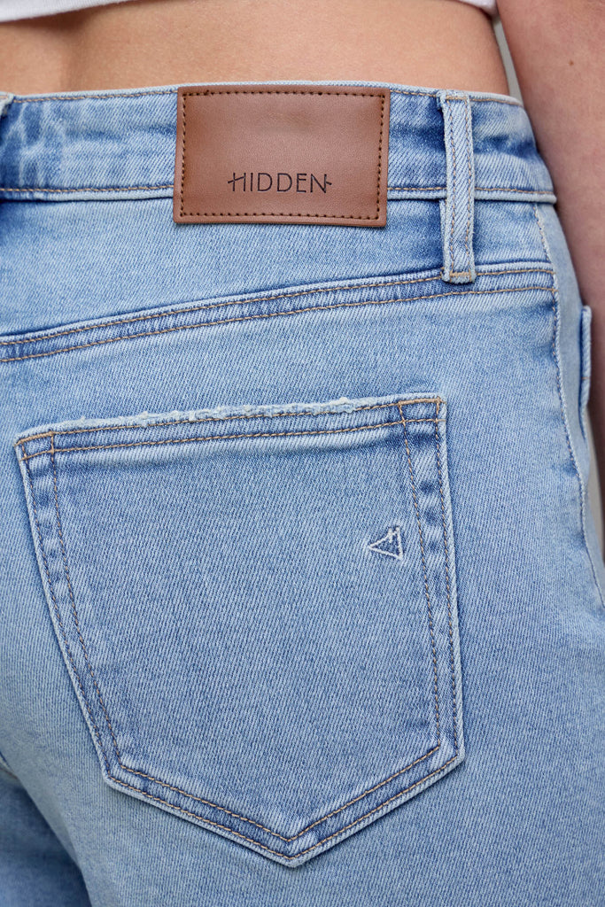 [NORI] Light Wash Front Pocket Stretch Wide leg