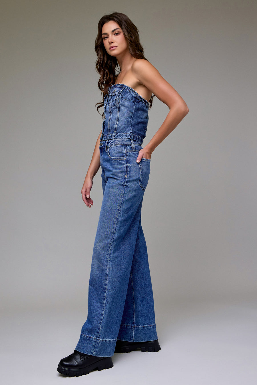 [NORI] Medium Dark Clean Classic Extra Wide Leg
