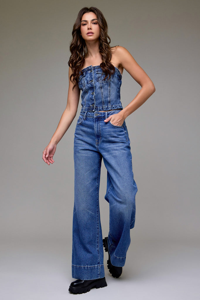 [NORI] Medium Dark Clean Classic Extra Wide Leg