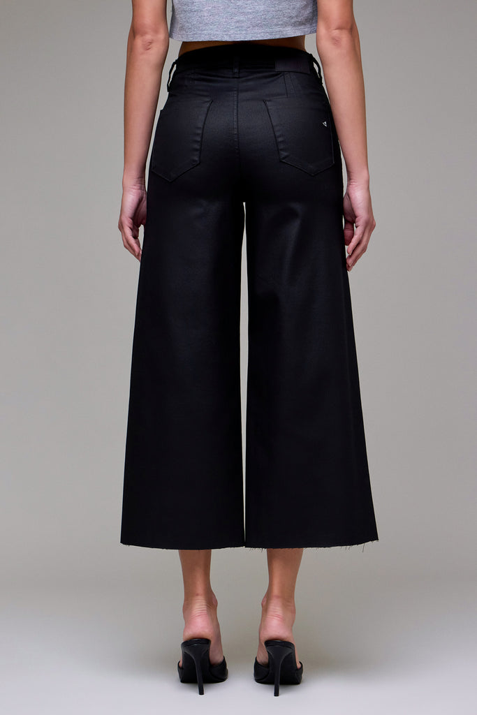 [NORI] Coated Cropped Relaxed Trouser Wide Leg