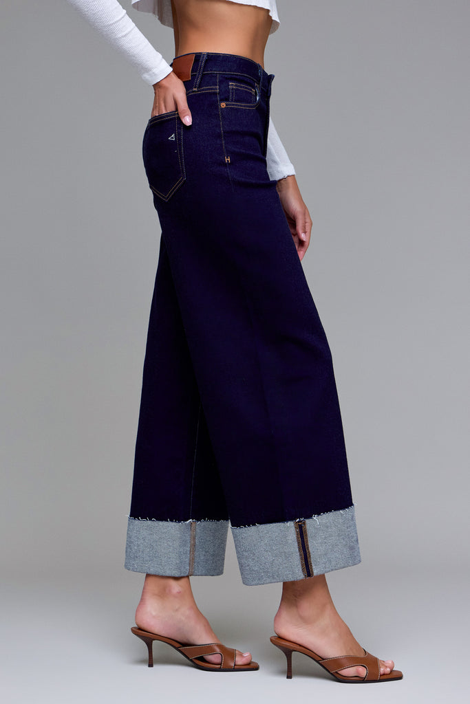 [NORI] Rinse Wash Cuffed 28" Inseam Wide leg