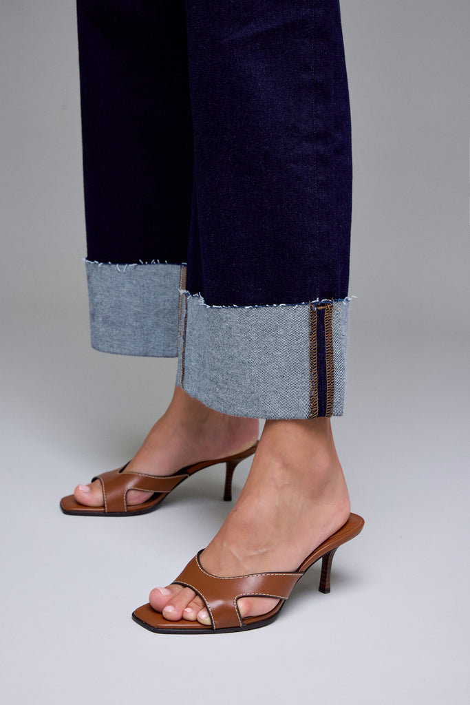 [NORI] Rinse Wash Cuffed 28" Inseam Wide leg