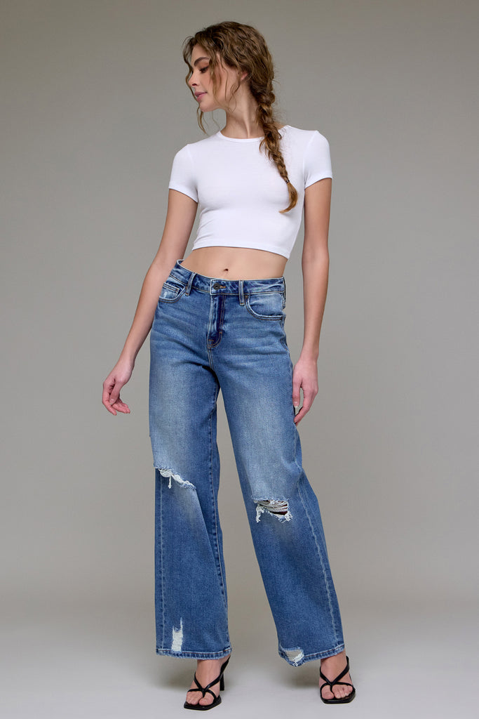 [LOGAN] Medium Vintage Distressed High Rise Dad Jean