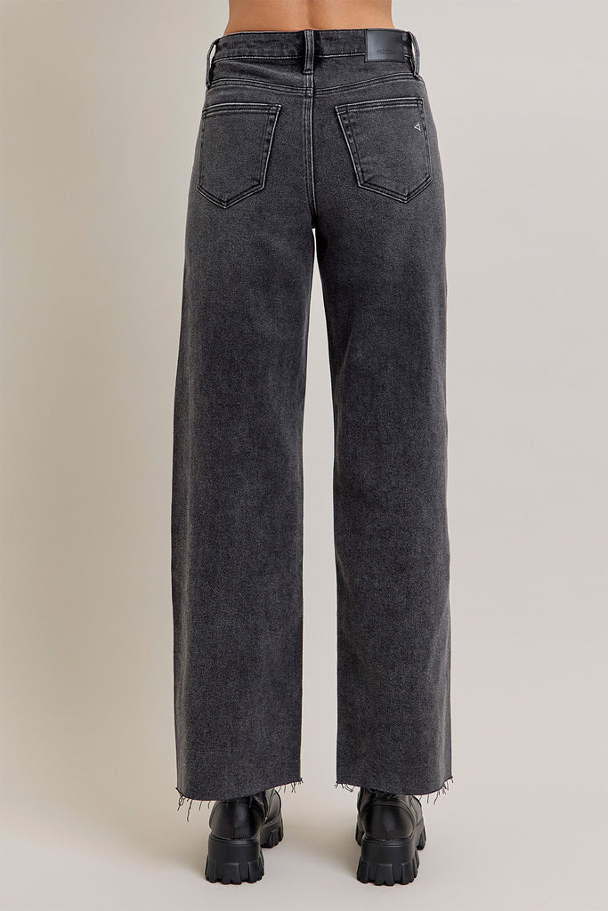 [LOGAN] Dark Grey 32" Inseam Clean Cut Stretch Dad Jean