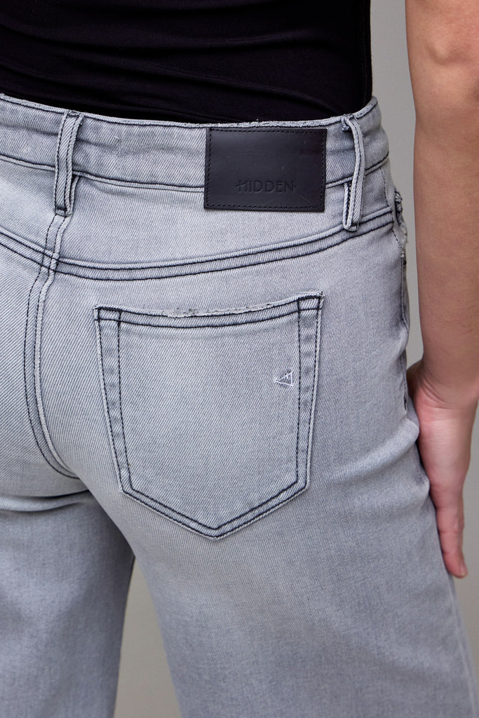 [NORI] Light Grey Clean Stretch Mid Rise Extra Wide leg
