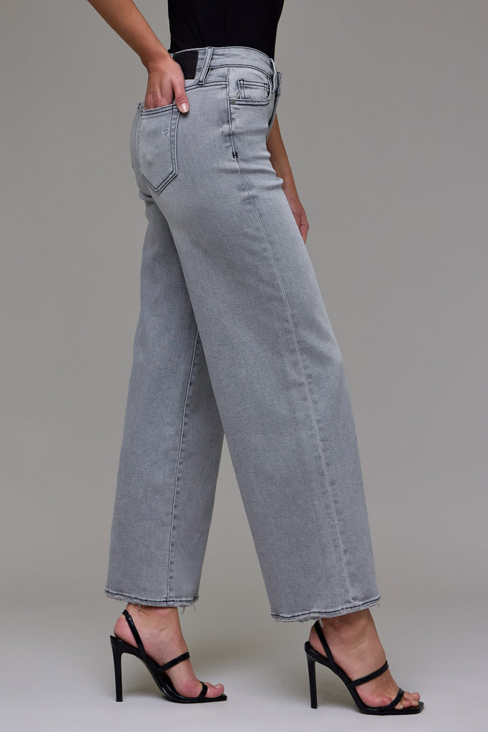 [NORI] Light Grey Clean Stretch Mid Rise Extra Wide leg