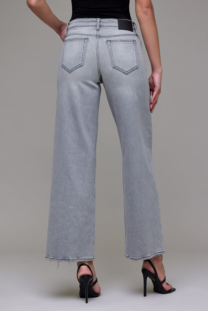 [NORI] Light Grey Clean Stretch Mid Rise Extra Wide leg