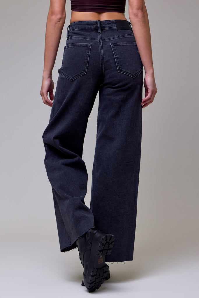 [NORI] Charcoal Wash Clean Stretch High Rise Wideleg