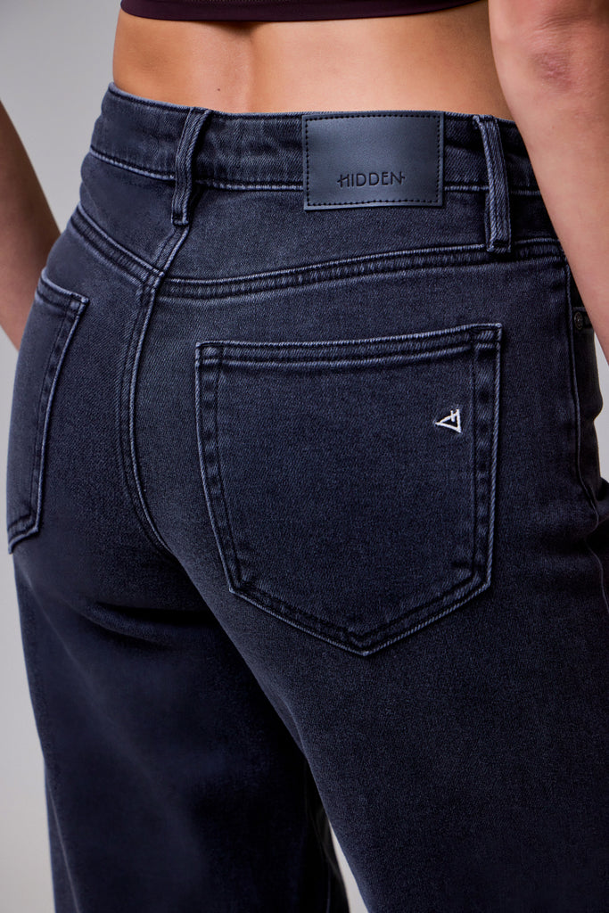 [NORI] Charcoal Wash Clean Stretch High Rise Wideleg