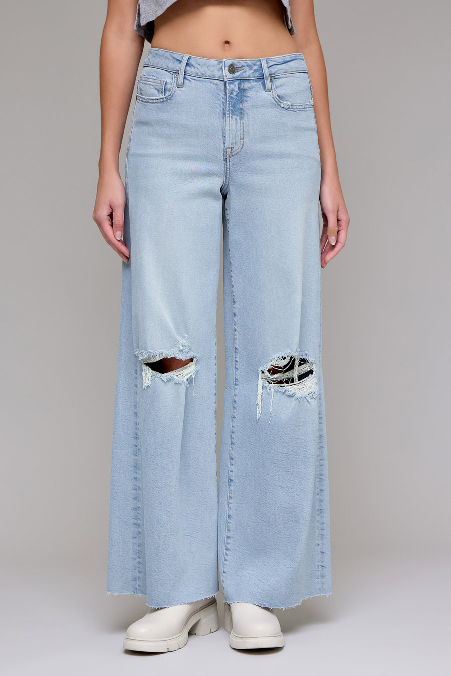 [NORI]Light Wash 31" Inseam Stretch Super Wide leg