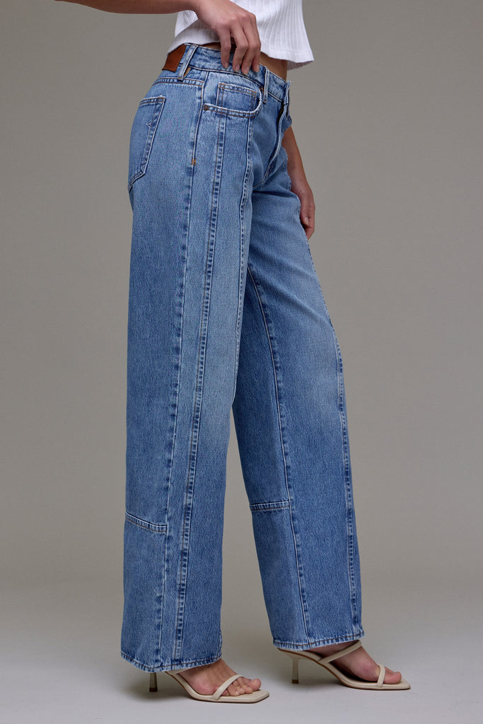 [LOGAN] Medium Wash Front Seam Classic Relaxed Dad Jean