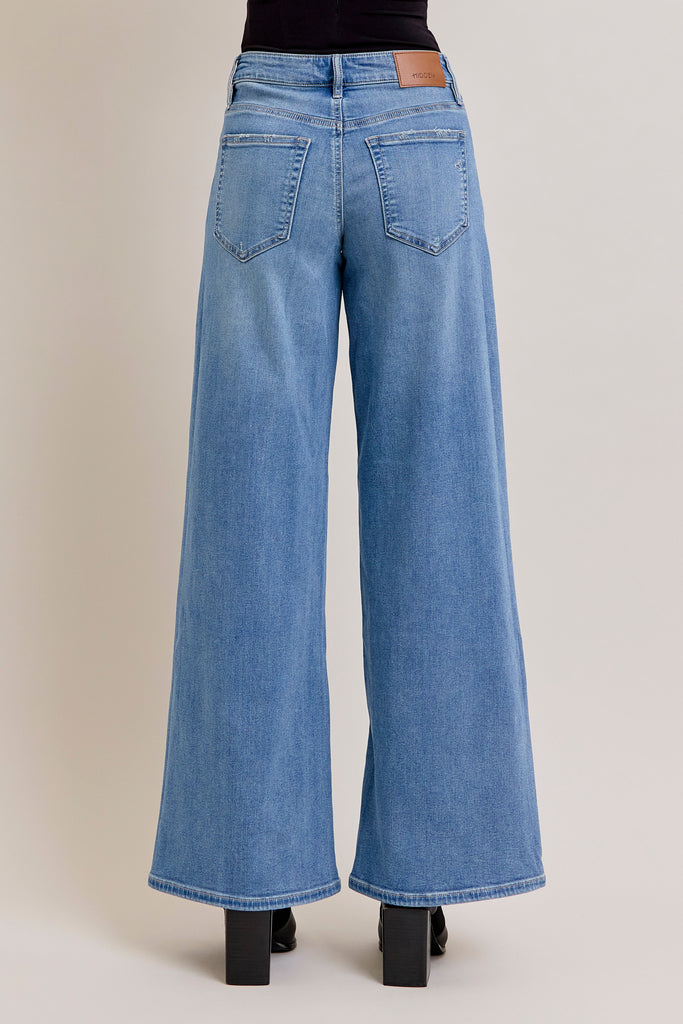 [NORI] Medium Light Mid Rise 33" Inseam Super Wide Leg