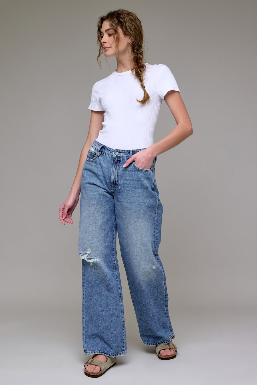 [LOGAN] Medium Wash Classic Relaxed Dad Jean
