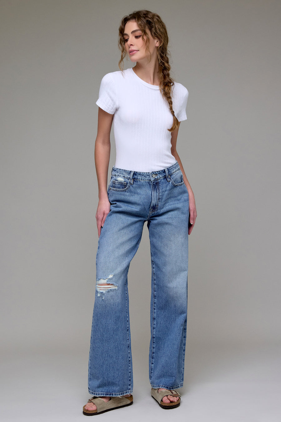 [LOGAN] Medium Wash Classic Relaxed Dad Jean