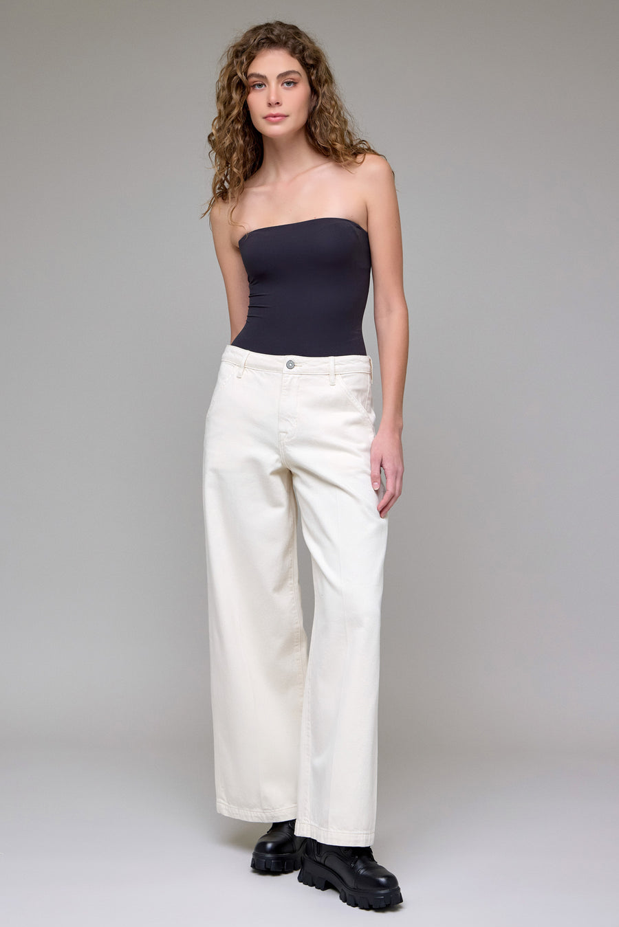 [NORI] Ecru Wash Super Soft 31" Inseam Extra Wideleg