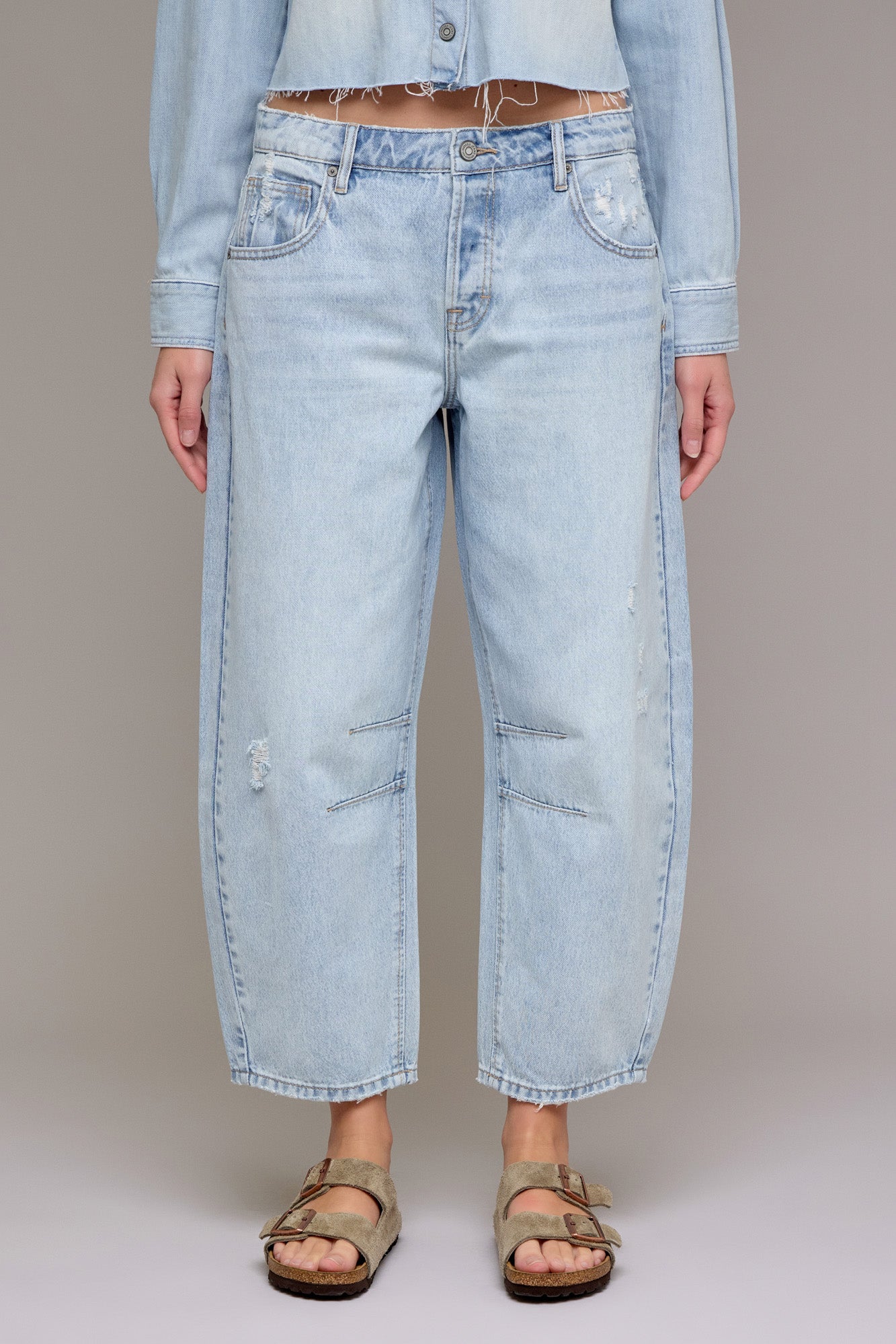 【BAON】TF hidden banding washed brushed denim pants Denim Carpenter Pants-Light Wash – Brandon Thorne