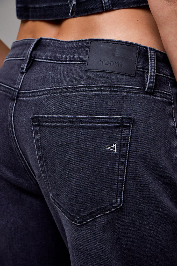 [SAMMIE] Medium Grey Stretch Cropped Barrel Jean