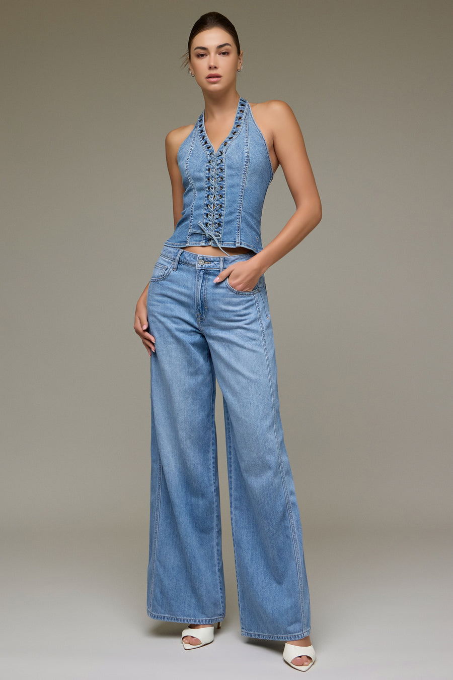 [NORI] Medium Light 33" Inseam Super Wide leg