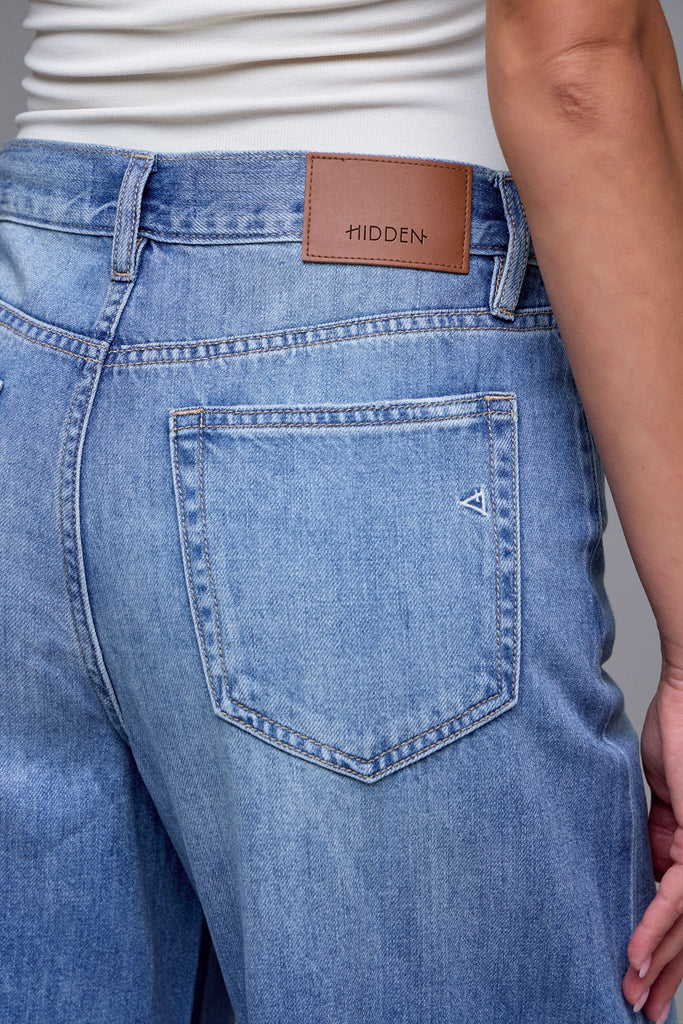 [NORI] Medium Wash Clean Super Soft 33" Inseam Wide leg