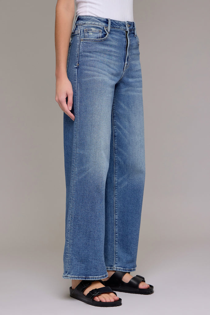 [NORI] Medium Dark Clean Stretch Wide leg