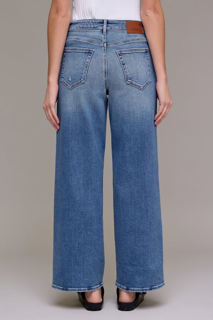 [NORI] Medium Dark Clean Stretch Wide leg