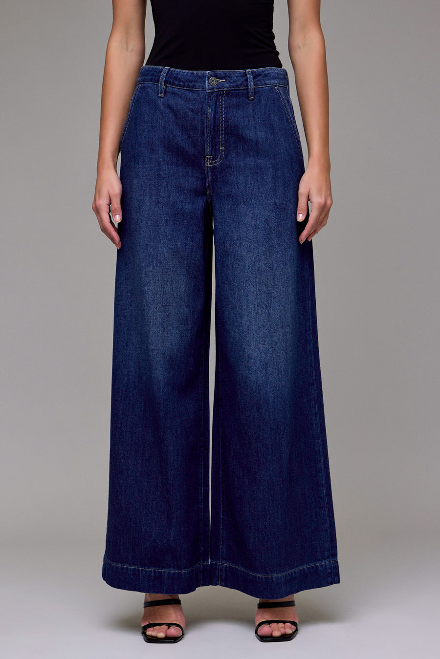 [NORI] Dark Wash Clean Soft High Rise Super Wide Leg