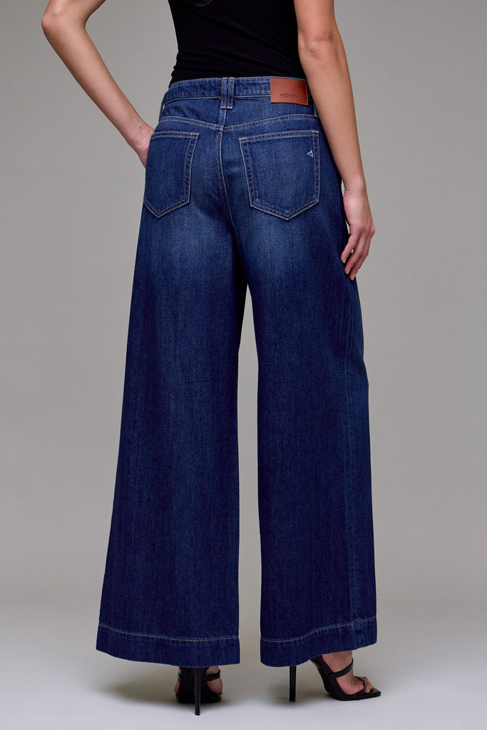 [NORI] Dark Wash Clean Soft High Rise Super Wide Leg