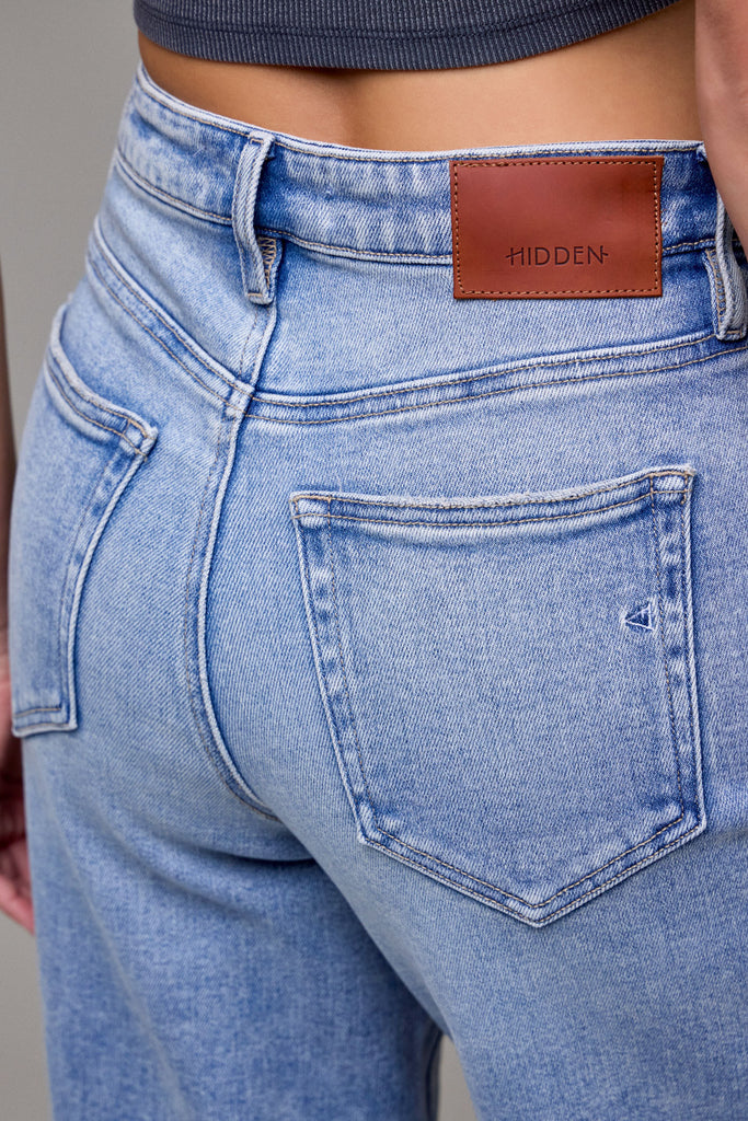 [NORI] Medium Light Clean Stretch Cropped Wide leg