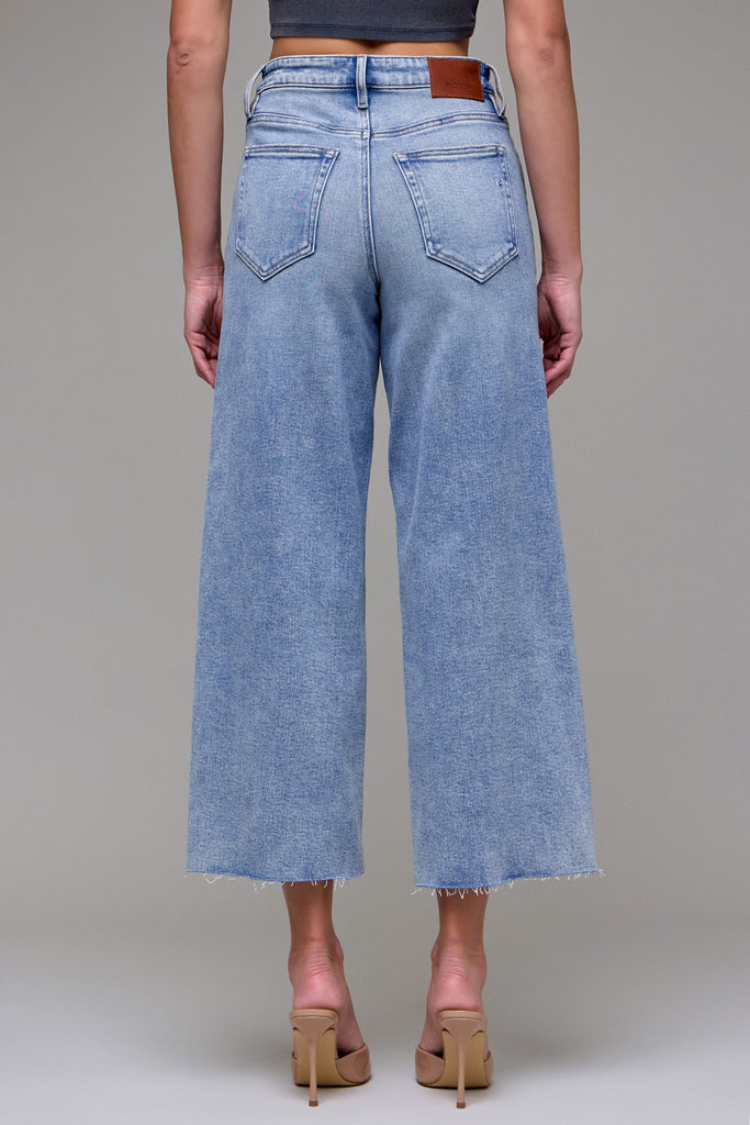 [NORI] Medium Light Clean Stretch Cropped Wide leg
