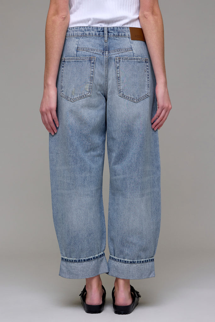 [SAMMIE] Medium Dark Cropped Classic Cuffed Barrel Jean