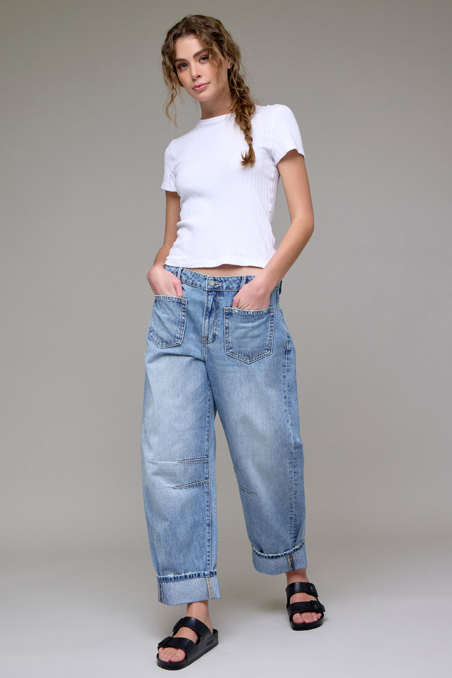 Vintage Wash Summer Classic Cropped Barrel Jean