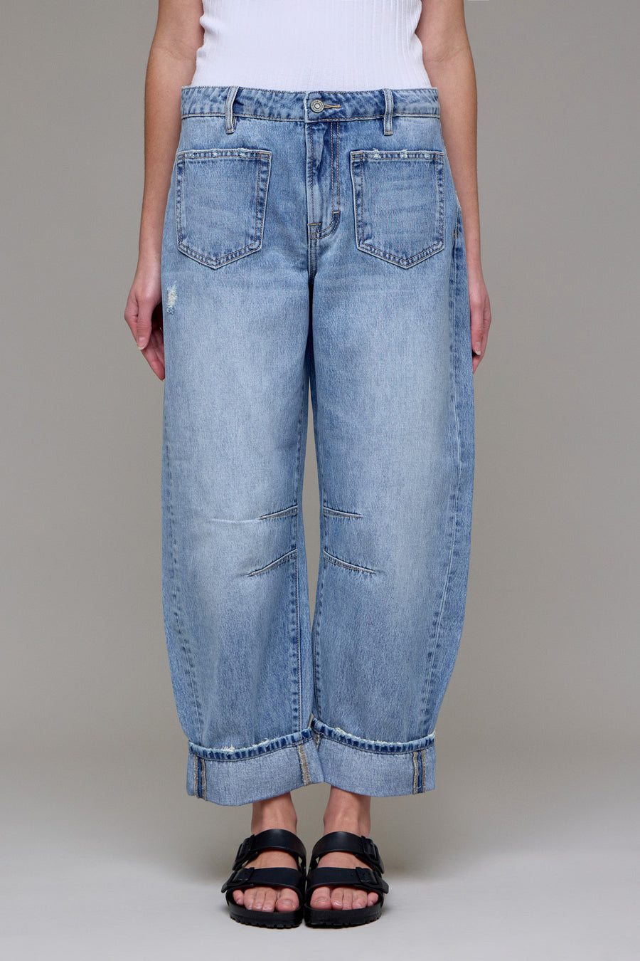 Vintage Wash Summer Classic Cropped Barrel Jean