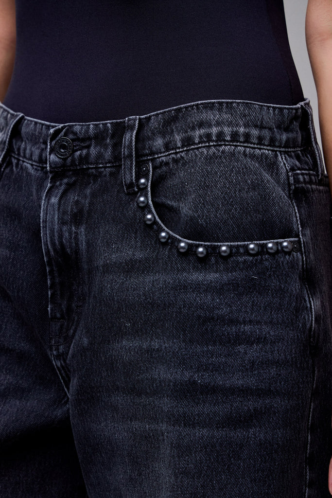 [ALYX] Black Oversized Low Slung Studded Baggy Jean