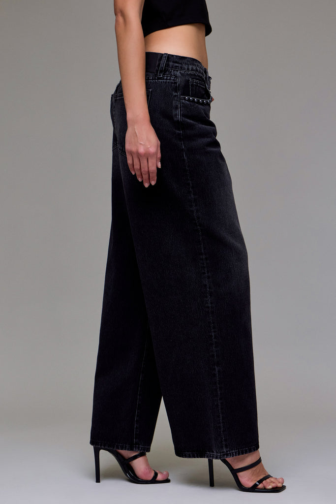 [ALYX] Black Oversized Low Slung Studded Baggy Jean