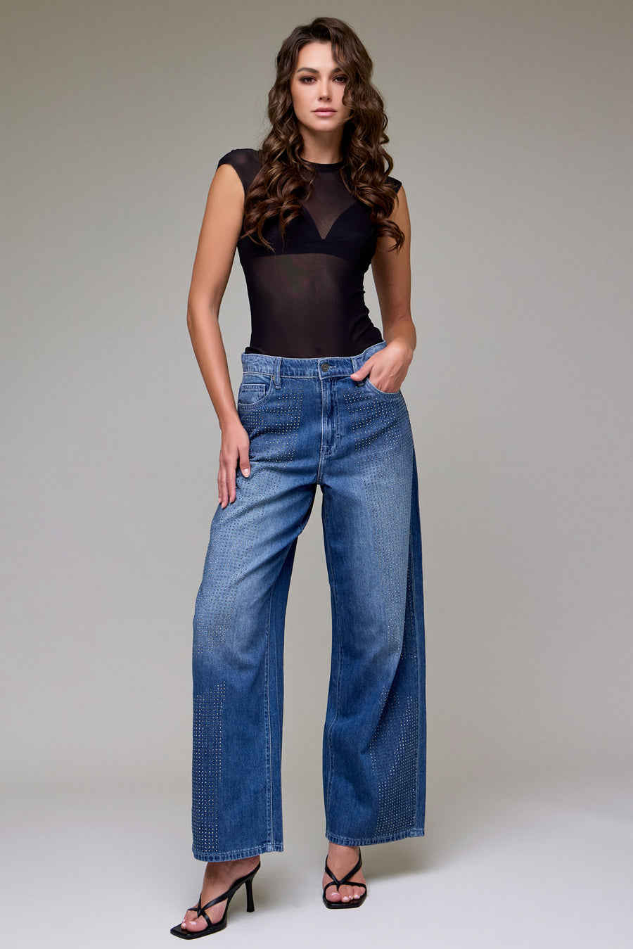[ALYX] Dark Wash Super Soft Rhinestone Embellished Oversized Baggy Jean