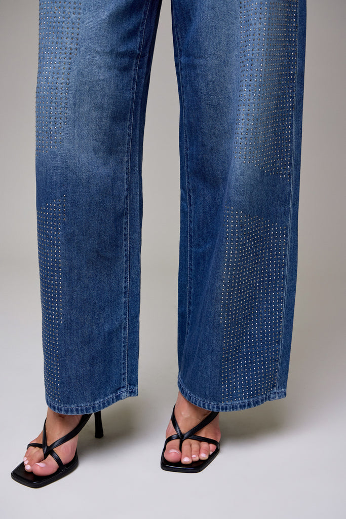 [ALYX] Dark Wash Super Soft Rhinestone Embellished Oversized Baggy Jean
