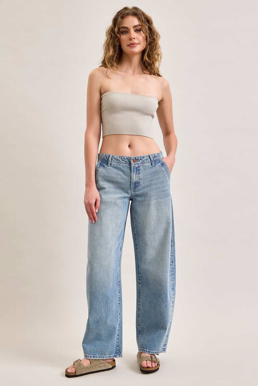 [SAMMIE] MEDIUM WASH BARREL JEAN